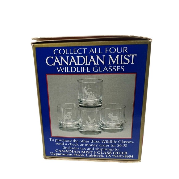 Canadian Mist Whiskey Glass 1993 Happy Holidays Wildlife Collectors Cup VTG - Picture 16 of 16